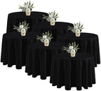 Fitable 6 Pack Black Round Tablecloths 120 Inch for 48"-96" Tables by Fitable