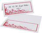 Scribble Vintage Swirl Printable Place Cards, Ruby Red, Set of 150 (25 Shee - Image 2