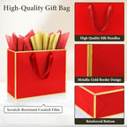 Addblu 24 Pack Red Large Gift Bags with Handles & 72 Tissue Papers - Image 3