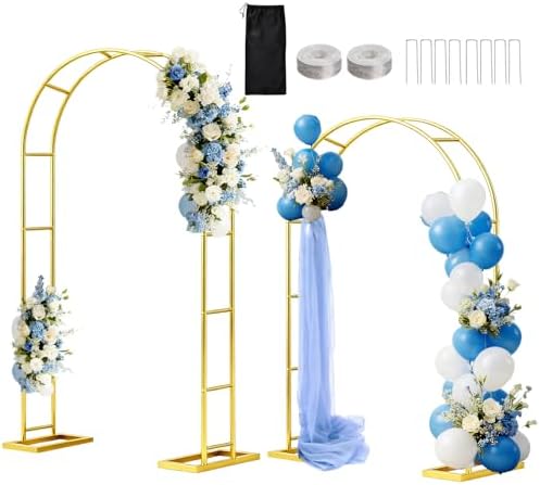 7.2FT 6FT Wedding Arch Backdrop Stand Set of 2, Balloon Arch kit by DEVISEFUN