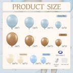 148 Pcs Bear Baby Shower Decorations Balloon Metal Arch Backdrop Stand and Cover Set Decor Dusty Blue and Brown Balloon Arch Kits Bear Baby Shower Gender Reveal Birthday Party Decorations - Image 6