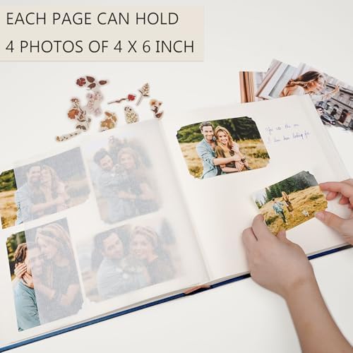 Vienrose Scrapbook Photo Album, 12x12 Inches, 60 Pages, Dark Blue - Image 5