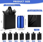 Ethhqu 50 Pack Small Black Gift Bags with Handles & 100 Tissue Paper - Image 2