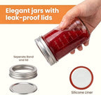 Accguan 8oz Mason Jars,24 Pack Regular Mouth Glass Jars with Separable Lids - Image 3