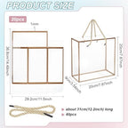 BENECREAT 20-Pack Transparent Favor Boxes, 7.87x7.87x3.54 Inch PET Plastic Gift Boxes with Gold Border, Durable Rectangle Party Box for Weddings Birthdays Parties - Image 2