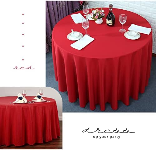 YMHPRIDE 6 Pack Round Tablecloths - Red Table Cloth, 90 Inch Polyester Round Table Cloth, Washable Fabric Table Covers for Wedding, Party, Dining, Banquet - Image 5
