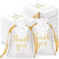 Roowest 5 x 7 Inch 100 Pcs Thank You Satin Gift Bags, White by Roowest