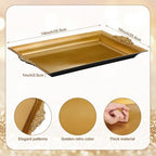 Gold Tray 14 x 10 Decorative Serving Tray 4 Pcs,Rectangle - Image 3