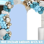 2PCS Arch Backdrop Covers Light Blue White (7.2ft+6ft) , 2 Sided Spandex Fitted Arch Stand Covers Background for Wedding Baby Shower Birthday Bridal Shower Party Decorations(Only Covers) - Image 2