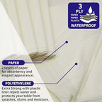 [6 Pack] Cream White Paper Tablecloth Disposable for Rectangle Tables, 54 X 108 Inch Party Table Cover with Plastic Backing, Waterproof 3 Ply Table Cloth for Wedding Buffet Indoor Outdoor - Image 4