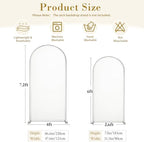 Beige White Arch Backdrop Cover Set of 2 Spandex 7.2 and 6ft Arch Covers Stretchy Backdrop Boho Wedding Balloon Arch Stand Covers for Birthday Party Baby Bridal Shower Banquet Photo Arches Background - Image 6