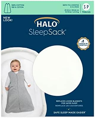 HALO SleepSack, 100% Cotton Wearable Blanket, Swaddle Transition Sleeping Bag, TOG 0.5 - Image 5