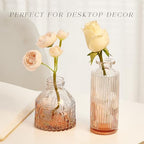 Glass Bud Vase Set of 16, Small Flower Vases, Glass Vases for Centerpieces, Vintage Home Table Decorations Bud Vases (16 Pcs, Amber) - Image 5