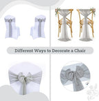 MDS Pack of 200 Chiffon Chair Sashes for Wedding & Event Décor - Grey - Image 4