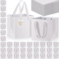 Windyun 100 Pcs Mini Paper Gift Bags with Handle 6 x 6 x 6'' Square Small Favor Bag with DIY Thank You Tag for Christmas Birthday Wedding Bridal Shower Bridesmaid Graduation Party (White) by Windyun