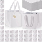 Windyun 100 Pcs Mini Paper Gift Bags with Handle 6 x 6 x 6'' Square Small Favor Bag with DIY Thank You Tag for Christmas Birthday Wedding Bridal Shower Bridesmaid Graduation Party (White) by Windyun