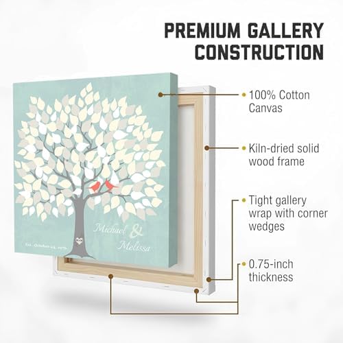 MuralMax Personalized Wedding Signing Tree Canvas Guest Book Wall Art - Image 6
