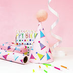 WRAPAHOLIC Jumbo Reversible Birthday Wrapping Paper - 30 Inch x 100 Feet Jumbo Roll - Pink Happy Birthday Wrapping Paper for Girls, Kids, Baby Shower - Image 4