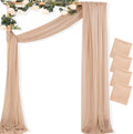 Sheer Gauze Wedding Arch Draping Fabric 29" x 20 FT 4 Panels Nude by MLMC