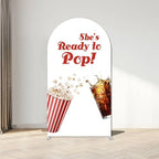 NIVIUS PHOTO She's Ready to Pop Baby Shower Arch Backdrop Cover, Party Decorations, Chiara Arch Cover for Gender Reveal, Birthday Party Photo Booth (7.2FT,G-05631) - Image 2