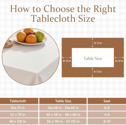Retro Farmhouse Ruffle Tablecloth 60" x 120" Plaid Flounces Trim Washable Table Cover Tablecloths for Rectangle Table Picnic Kitchen Dining Room Home Party Wedding Decor Khaki Gingham Patchwork - Image 2