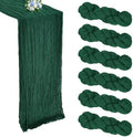 6 Pack Emerald Green Cheesecloth Table Runner 10Ft 23 x 120 Inch by RestfulGlow