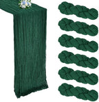 6 Pack Emerald Green Cheesecloth Table Runner 10Ft 23 x 120 Inch by RestfulGlow