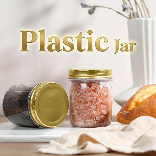 novelinks 8 oz Plastic Mason Jars and Clear Plastic Jars with Lids 8 oz - Image 5