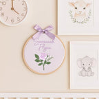 Embroidery Baby Name Sign, Personalized Welcome Baby Hoop Sign with Bow, Custom Baby Name Sign for Hospital, Infant Baby Shower Gifts New Parents (15) - Image 7