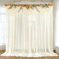 10ft x 10ft Ivory Backdrop Curtain Drapes, Wrinkle-Free Sheer Chiffon Fabric Photo Background Panels for Wedding Arch Party Ceremony Stage Photography Decorations by WishCare