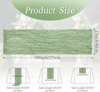 20 Pack Sage Green 17 x 108 Inch Cheesecloth Table Runner - Boho Gauze Sheer Fabric for Wedding Baby Shower Party Home Decor - Image 2