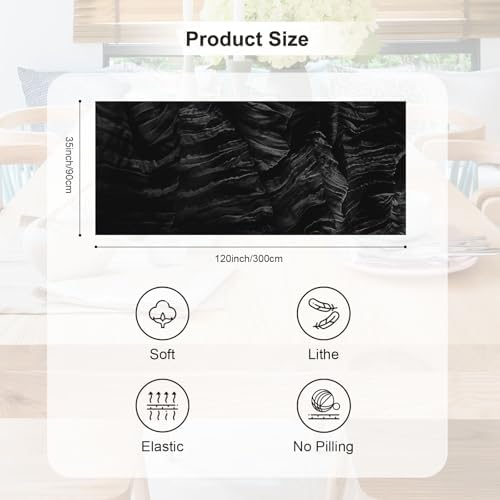 6 Pack Black 35x120 Inch Cheesecloth Table Runner - Image 4