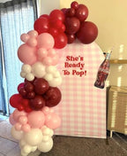 NIVIUS PHOTO She's Ready to Pop Baby Shower Arch Backdrop Cover, Party Decorations, Chiara Arch Cover for Gender Reveal, Birthday Party Photo Booth (6.5FT,G-05633) - Image 3