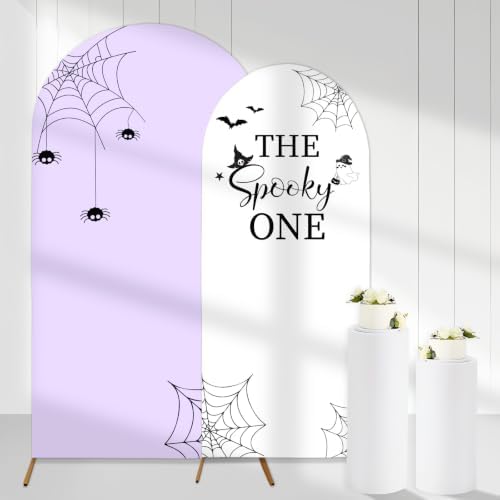 Serencatcher Halloween Spooky One Birthday Arch Cover Purple 7.2FT 6FT 2Pcs by Serencatcher