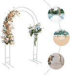 7.2 FT Metal Wedding Arch Backdrop Stand, White Balloon Arch Backdrop Stand, Wedding Arch Frame for Wedding Ceremony, Bridal, Garden, Yard, Photo Booth,Indoor Outdoor Party Decoration - Image 4