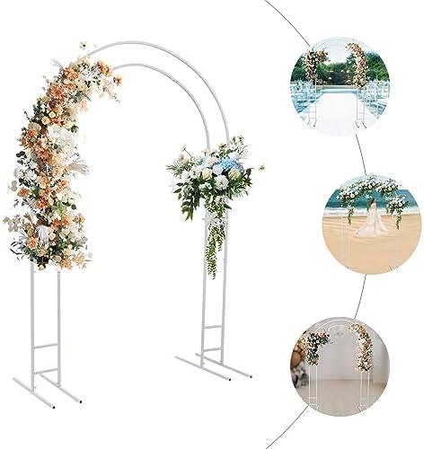 7.2 FT Metal Wedding Arch Backdrop Stand, White Balloon Arch Backdrop Stand, Wedding Arch Frame for Wedding Ceremony, Bridal, Garden, Yard, Photo Booth,Indoor Outdoor Party Decoration - Image 4