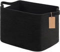 Goodpick 50L Large Woven Rope Storage Basket with Handles, Black by Goodpick
