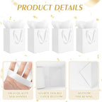 Ethhqu 30 Pack Medium White Gift Bags with Handles & 30 Tissue Papers - Image 3