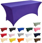 10-Pack 6ft Spandex Table Covers for Rectangle Standard Folding Tables - Wrinkle Resistant Stretch Tablecloths - Ultimate Fitted Table Protector for Parties, Banquet, Wedding - Image 3