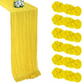 6 Pack Yellow Cheesecloth Table Runner 10Ft 23 x 120 Inch by RestfulGlow