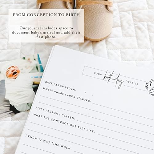 Nuts & Bolts Paper Co. Growing You Personalized Pregnancy Journal Memory Book - Record Pregnancy Memories and Moments with Your Baby Girl or Boy in this Photo Journal Scrapbook Album - Image 3