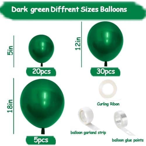 Green Gold Balloon Garland, Double Stuffed Black Gold Dark Emerald Forest Sage Green Balloon Arch Kit for New Year Graduation Baby Shower Jungle Birthday Woodland Party Decorations - Image 3