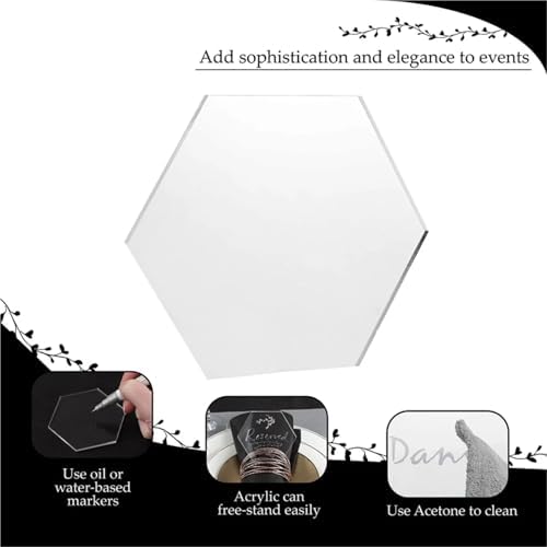 60/150Pcs Clear Acrylic Hexagon Blanks with Hole for Keychain Name Card Gift Tag - Image 3