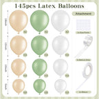 Sage Green 2 Set Striped & Solid Ripple Arch Backdrop Cover - Image 3