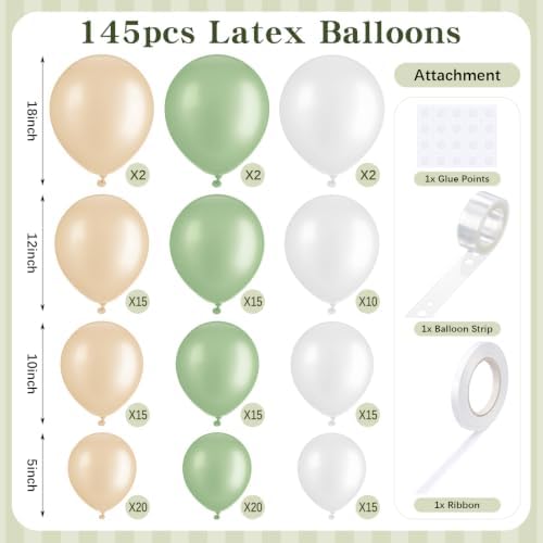 Sage Green 2 Set Striped & Solid Ripple Arch Backdrop Cover - Image 3