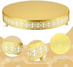 Wenqik Gold Metal Cake Stand 16 Inch with Cutting & Spatula - Image 3