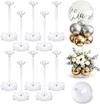 Aneco 12 Pieces Clear Acrylic Balloon Stand Set 15.7 Inches Height Balloon Centerpieces Stand with 12 Water Bags for Table Top Birthday Wedding Party Event Decoration (Balloons Not Included) by Aneco
