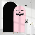 Halloween Ghost Arch Backdrop Covers Set of 2, Pink Black Boo Stretchy Arch Backdrop Stand Covers, Photography Background Arch Stand Covers for Baby Shower Birthday Wedding Party Decor by Cheerupp
