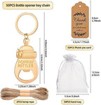 50Pcs Popping Bottle Openers Baby Shower Party Favors for Guests, Bottle Opener Return Gift and Souvenirs with Organza Bags Thank You Cards for Theme Decoration Supplies (Gold - Image 2