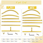 Gold Metal Arch Backdrop Stand 2 Set 7.2FT, 6FT Wedding Arch Stand Arched Door Frame for Birthday Party Baby Shower Ceremony Indoor Outdoor Celebration Decor (7.2FT, 6FT) - Image 5